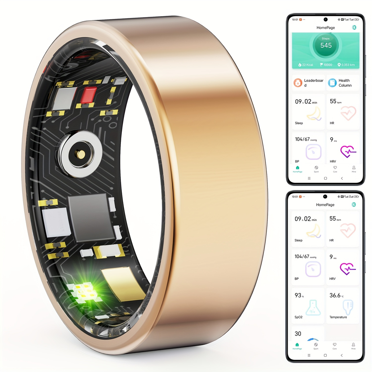 IP68 Waterproof Health Monitor – Smart Ring Fitness Tracker