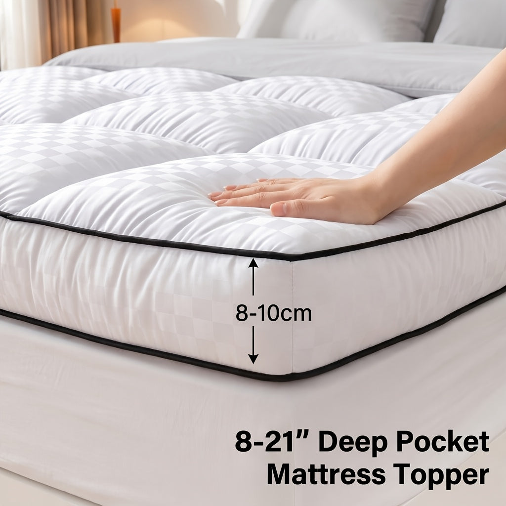 Mattress Topper, Mattress Pad Pillow Top Mattress Cover Quilted Fitted Mattress Protector Top Stretches Up 8-21" Deep Pocket 1000GSM - product image 2