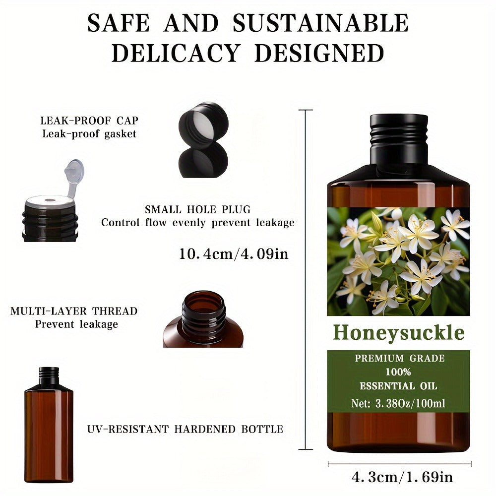 Honeysuckle Essential Oil 100% Pure Therapeutic Grade Aromatherapy Diffuser Massage Oil – Hair Skin Nail Care Relaxation Meditation Stress Relief Gift for Men Women 100ml 3.38oz - product image 5