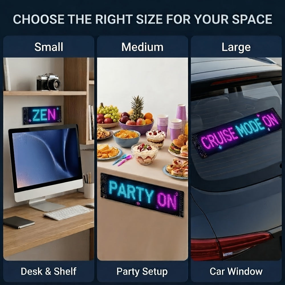 Programmable LED Sign – Flexible Matrix Display with App Control, Custom Text & Animations, Music Sync, USB Powered LED Panel for Bedroom Decor Store Window Business Display (3 Siz - product image 4