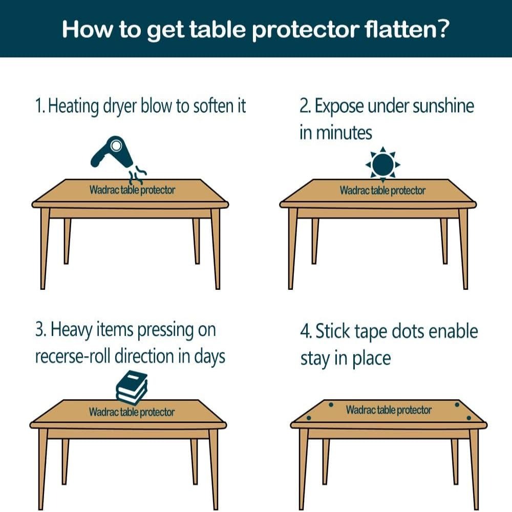 Clear PVC Tablecloth Table Protector 1.5mm Thick Transparent Table Cover Heat Resistant Scratch Resistant Waterproof Desk Mat for Dining Table Home Office Restaurant Coffee Table M - product image 45