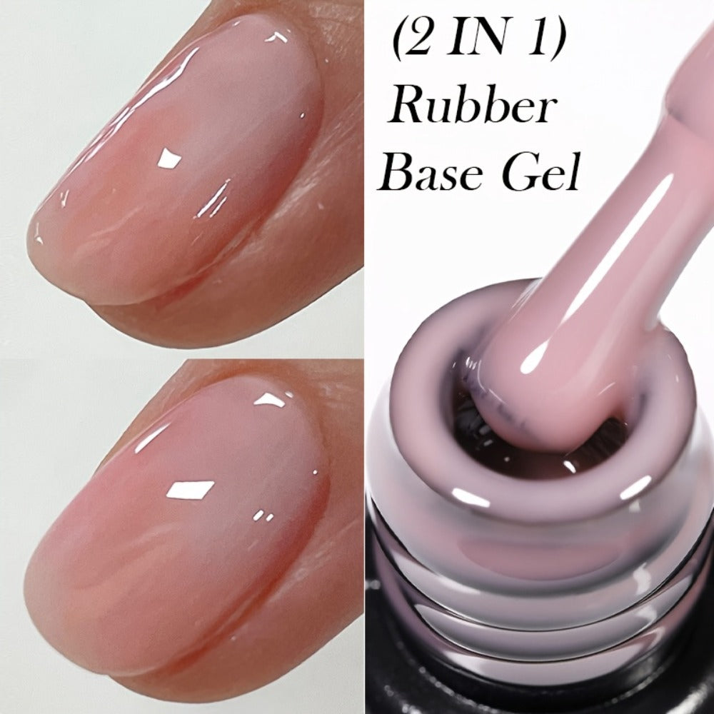 Rubber Base Gel Polish Set 6pcs Nude Pink 2-in-1 Builder Base Coat – Self-Leveling Soak Off UV LED Semi-Permanent Long-Lasting Gel Manicure Kit 0.24oz Each for DIY & Salon Nail Art - product image 9