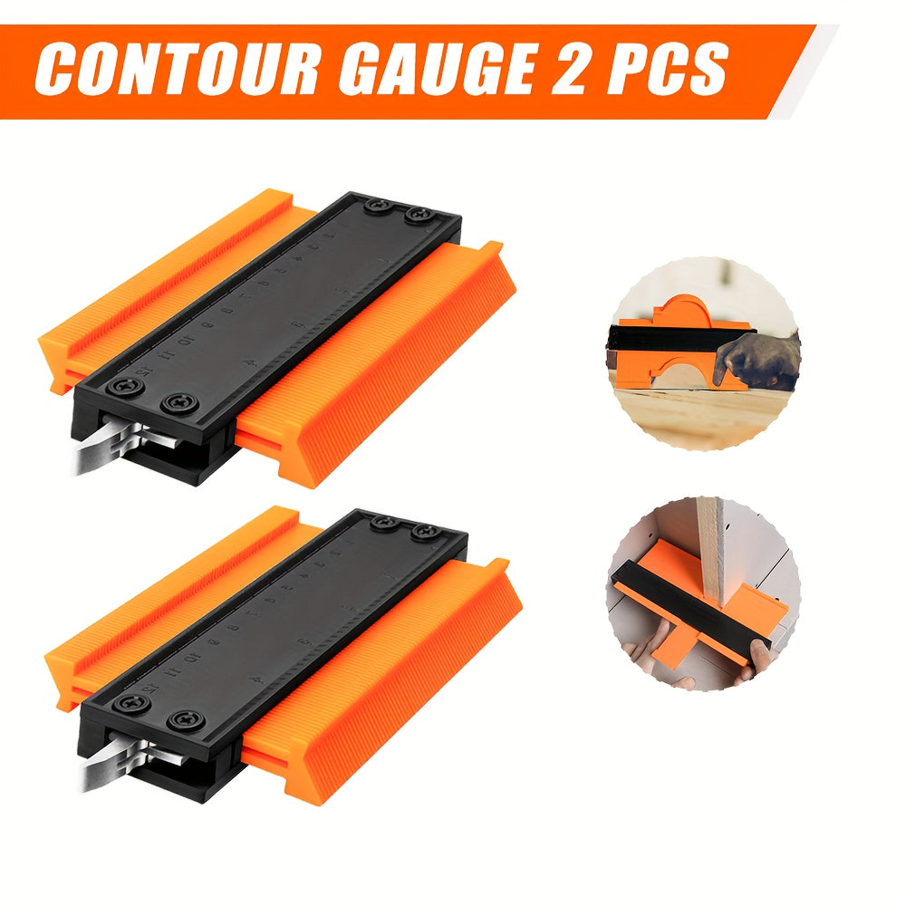 Contour Gauge Profile Shape Replicator Tool 2-Pack Adjustable Precision Irregular Shape Measuring Ruler for Woodworking Tile Carpet Laminate Corners DIY Projects - product image 11