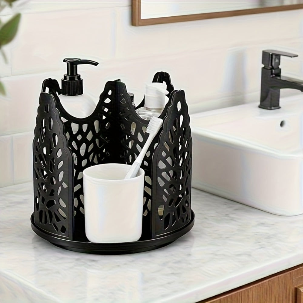 Rotating Paper Cup Holder with 4 Compartments - Disposable Coffee Cup Dispenser Organizer Detachable Lid Storage Box for Countertop Kitchen Coffee Station Bathroom | White Black - product image 10