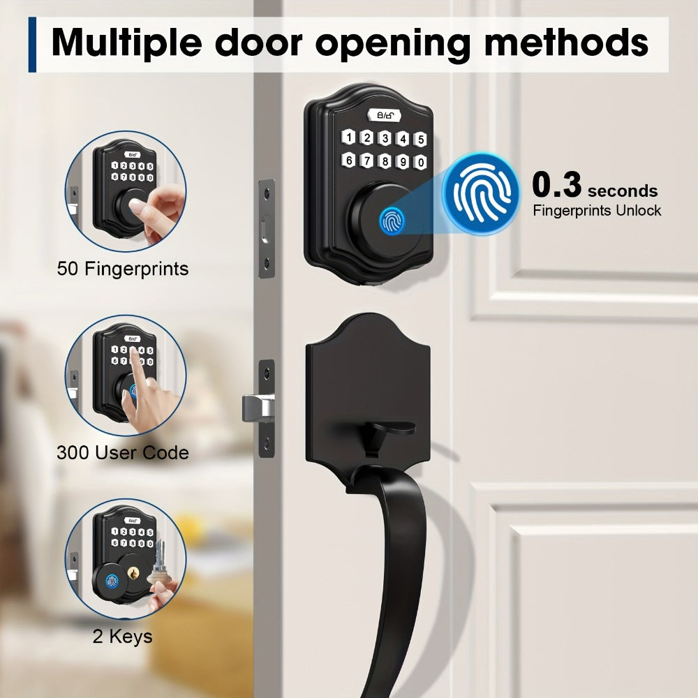Keypad Deadbolt Lock Fingerprint Keyless Entry – Electronic Door Lock with Code Fingerprint & Key, 300 Users Temporary Code for Front Door Home Office - product image 4