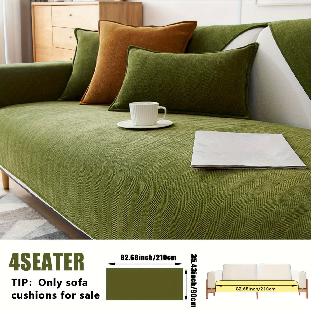 Chenille Ribbed Sofa Cover - Pet Friendly Non-Slip Machine Washable Soft Stretch Slipcover for 1-4 Seater Sectional Sofa Living Room Bedroom Office, 9 Colors - product image 9