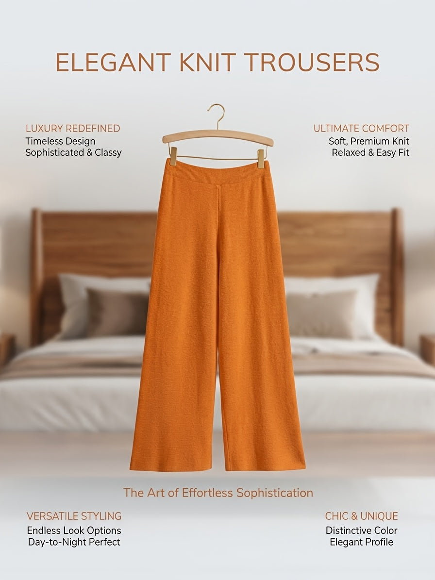 Genuine - Women's Autumn and Winter New Loose Set: Long Wide-Leg Pants + Shawl Cardigan + High-Collar Sweater Vest Fashion Three-Piece Set - product image 11