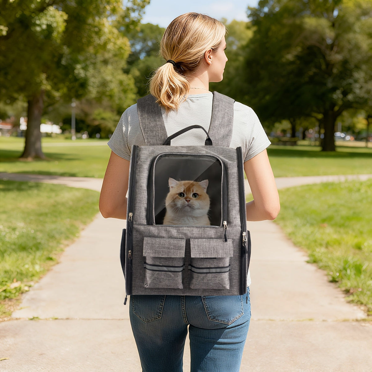 Rolling Pet Carrier with Wheels – 2-in-1 Trolley Cat Carrier Bag, Airline Approved, Telescopic Handle, Detachable Soft-Sided Travel Bag with Shoulder Strap - product image 3