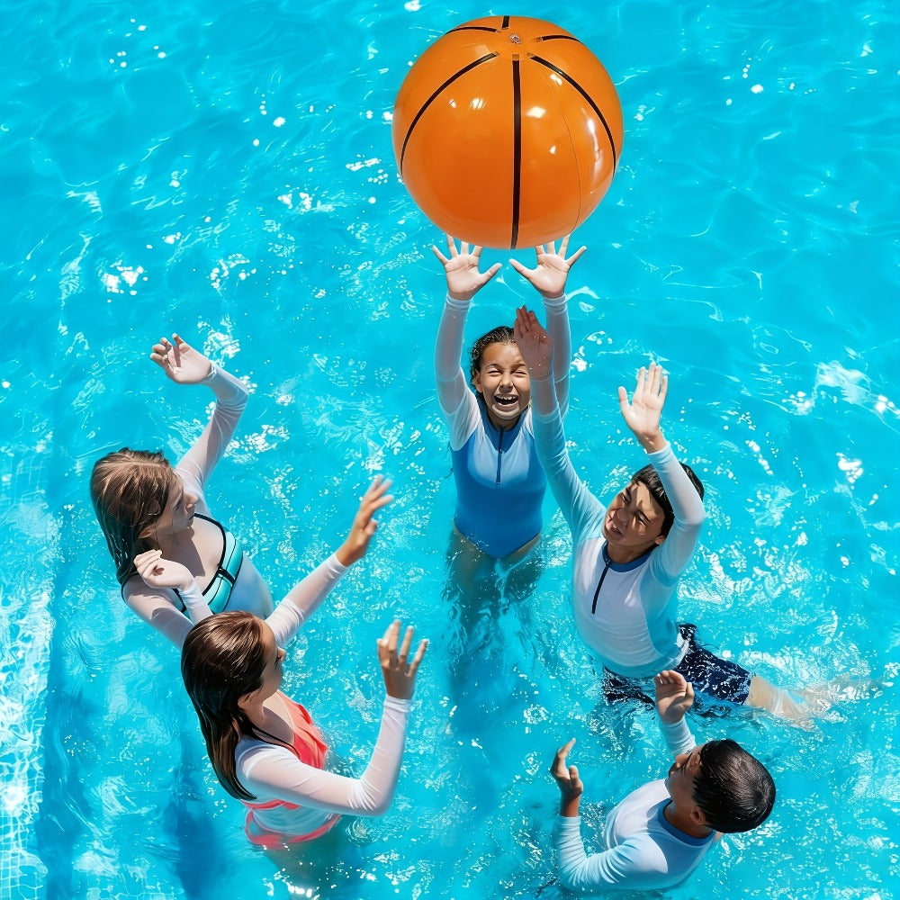 Sports Theme Party Supplies for Kids, Father’s Day Game Night Poolside Fun Bulk Balloon Balls | Inflatable Basketball Beach Ball 8 Pack 12 Inch for Birthday - product image 5