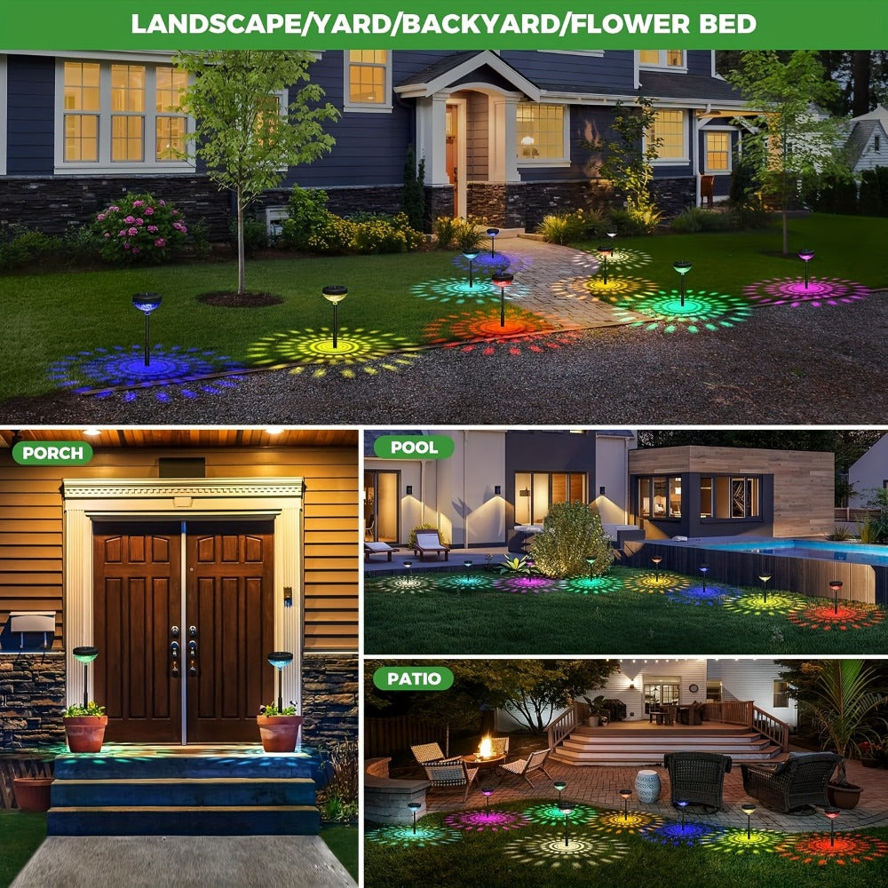 Solar Outdoor Lights 6 Pack - IP44 Waterproof LED Garden Lights with Smart Light Sensor, 2-in-1 Color & Warm White, Solar Powered Landscape Lights for Patio Yard Lawn Path Sidewalk - product image 2