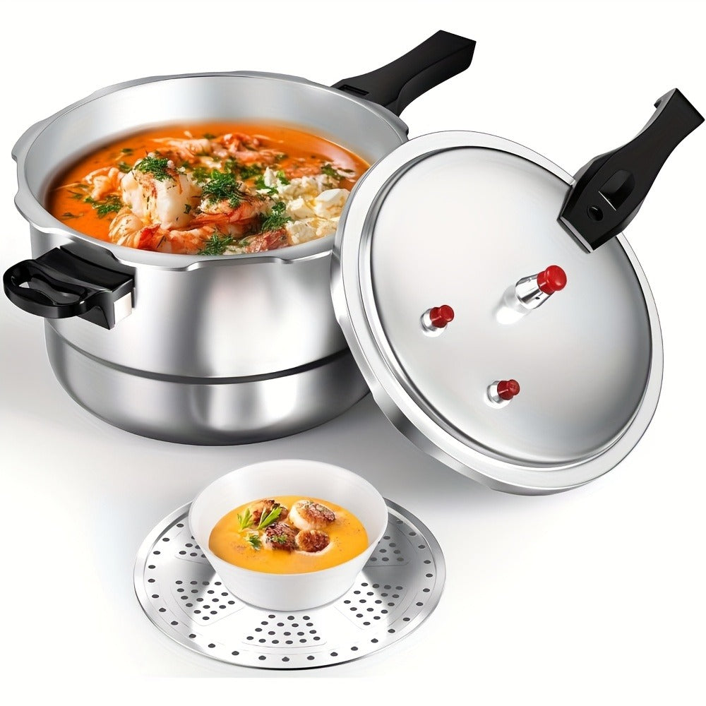 Aluminum Pressure Cooker Stovetop - 4.5Qt & 8Qt with Exhaust Valve & Multiple Safety Protections, Compatible with Gas & Induction Stoves, Canning Rack Included, Family Meals & Cate - product image 11