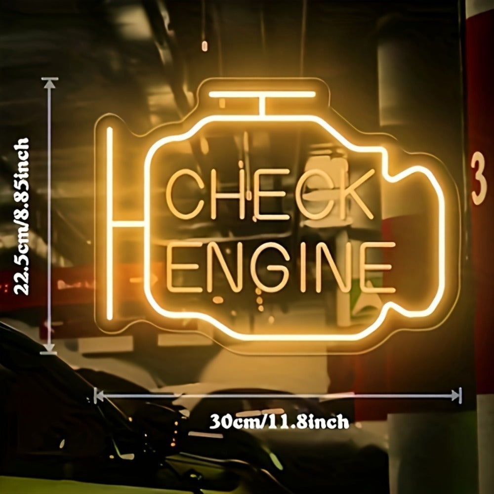 Neon Sign Check Engine LED – Funny Car-Themed Wall Mounted Light for Bedroom, Garage, Wedding, Engagement Party & Home Decor, Multipurpose Decorative Neon Lamp - product image 3