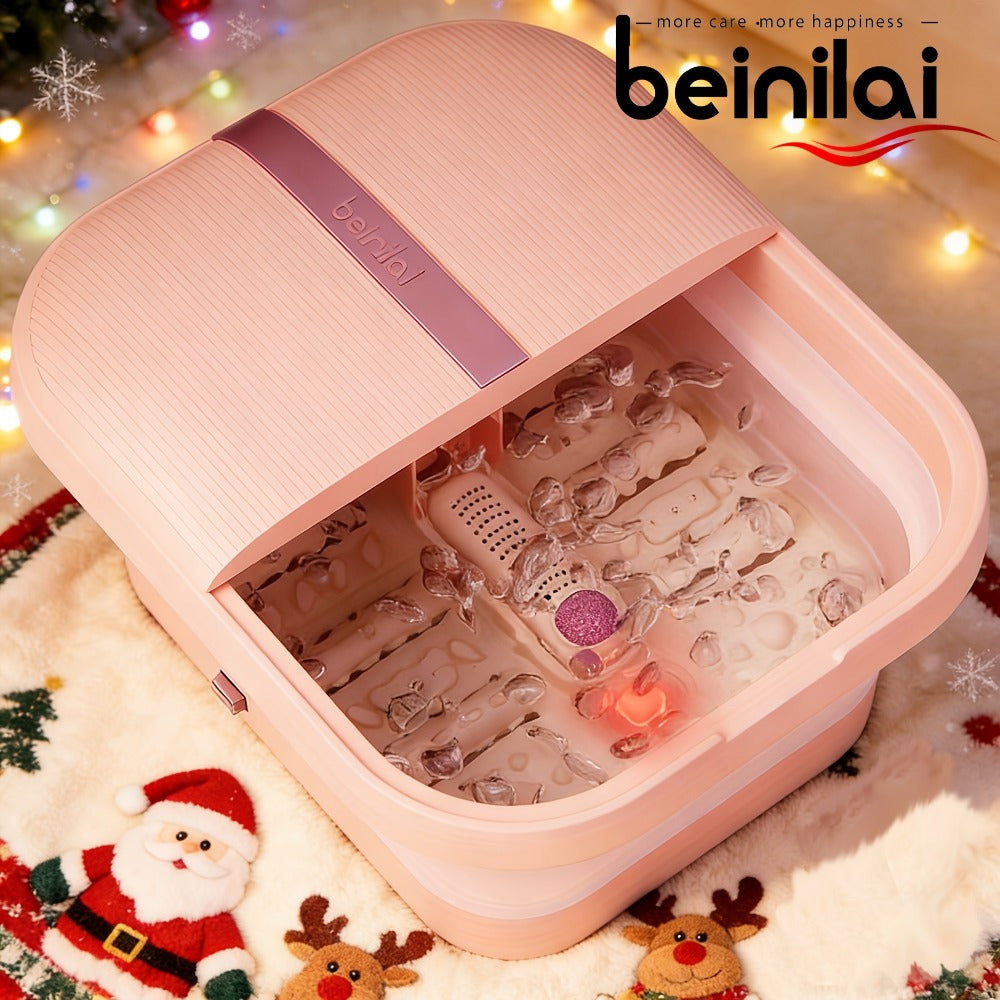 Collapsible Foot Bath Spa Massager with Heat Bubble Jets Massage Rollers LED Light Foldable Pedicure Foot Soak Tub Built-In Scrubber Home Use Gift for Women - product image 7