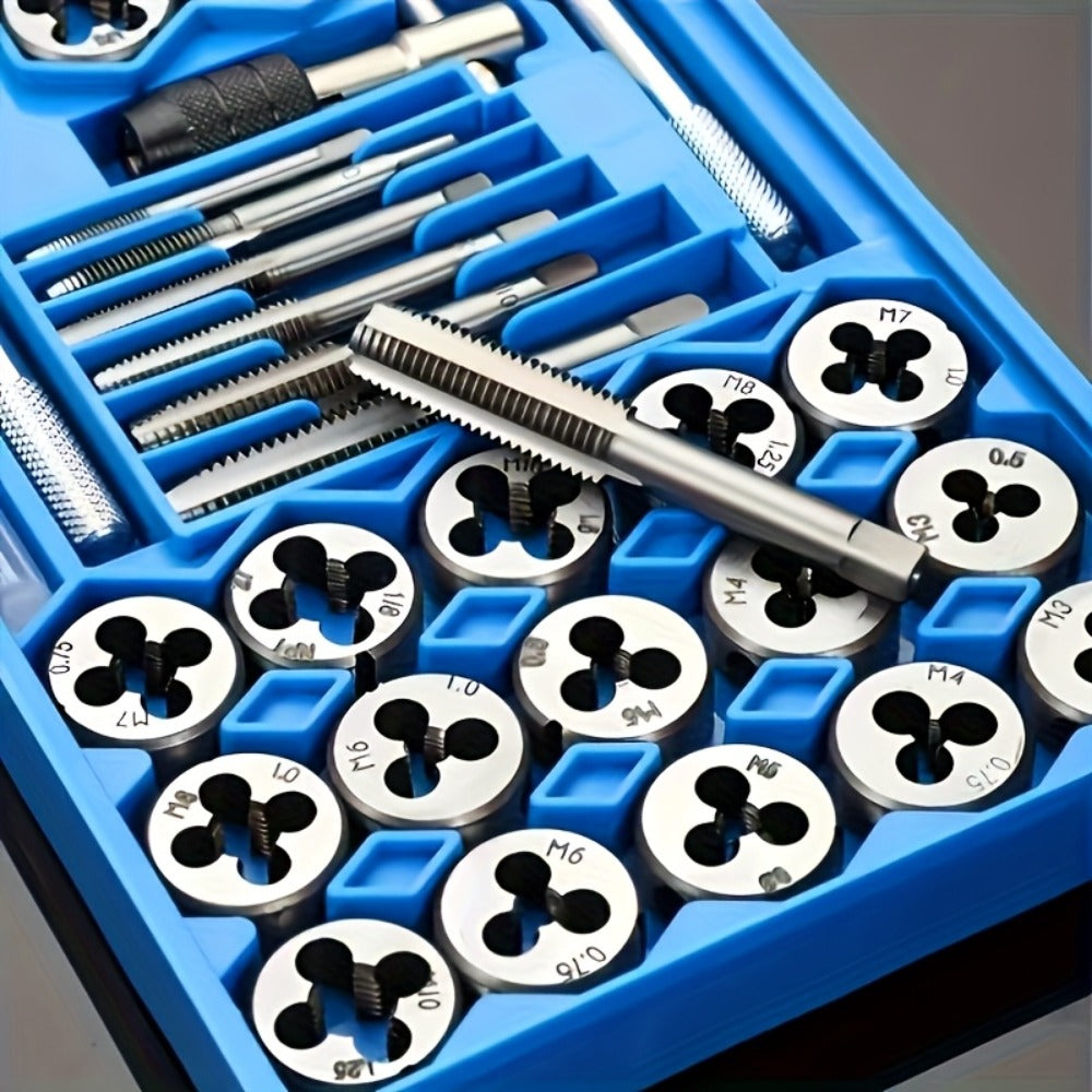 Metric Tap and Die Set 12pcs or 40pcs, M3-M12 Hand Thread Tapping Tool Kit with Plug Taps, Straight & Cone Reamers, Manual Threading Tool for DIY, Household Repair & Metalworking - product image 6