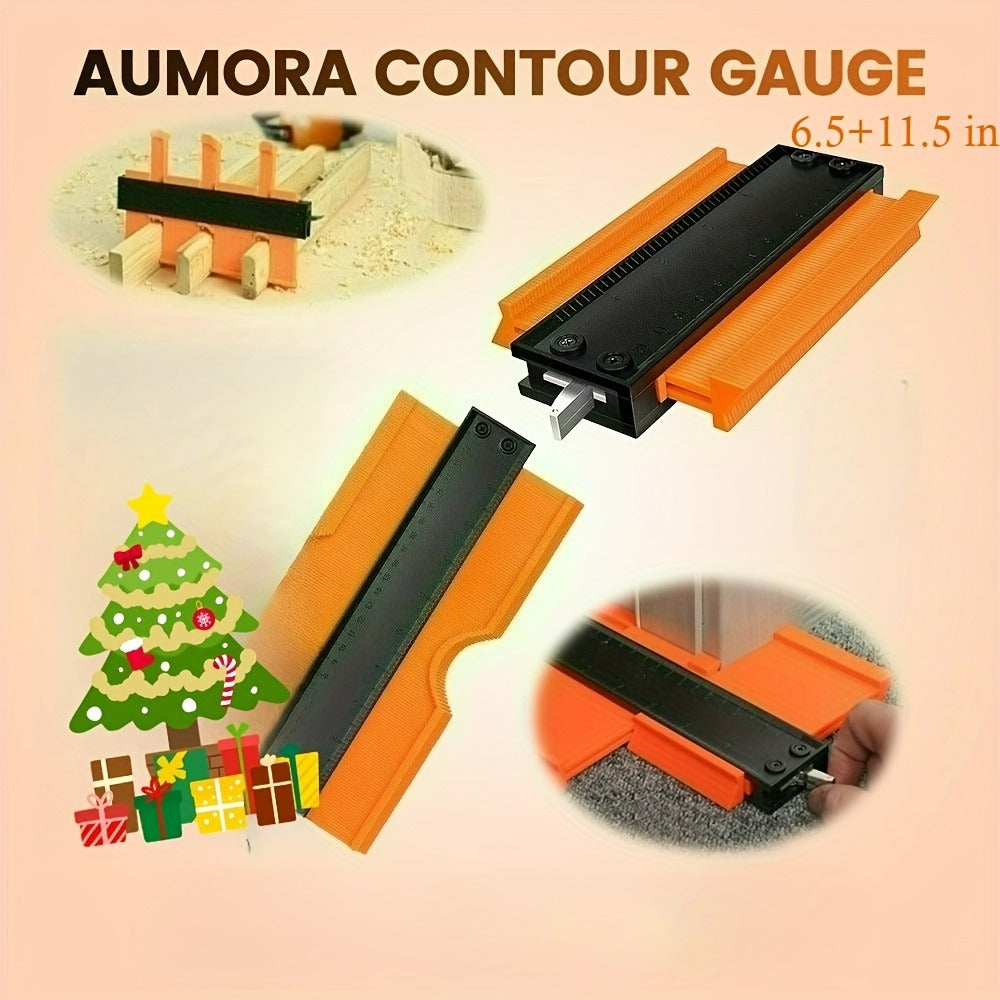 Contour Gauge Profile Shape Replicator Tool 2-Pack Adjustable Precision Irregular Shape Measuring Ruler for Woodworking Tile Carpet Laminate Corners DIY Projects - product image