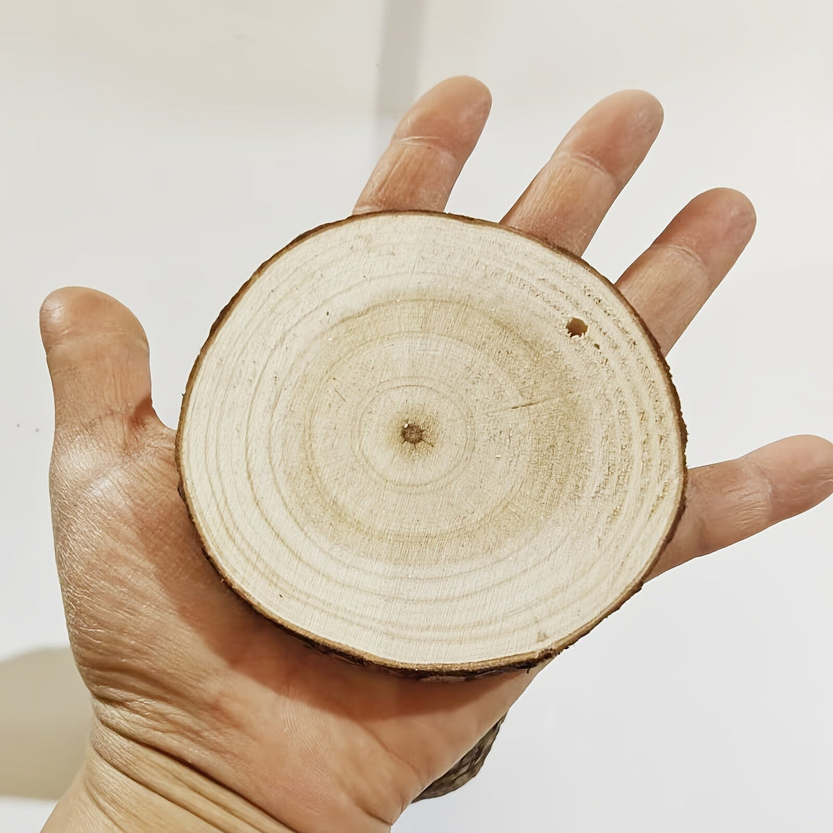 Wood Slices 28 Pcs Natural Log Bark Rounds for Crafts DIY Centerpieces Christmas Ornaments Wreaths Wedding Decor Painting Woodworking 2.76-3.54 Inch with or without Holes - product image 20