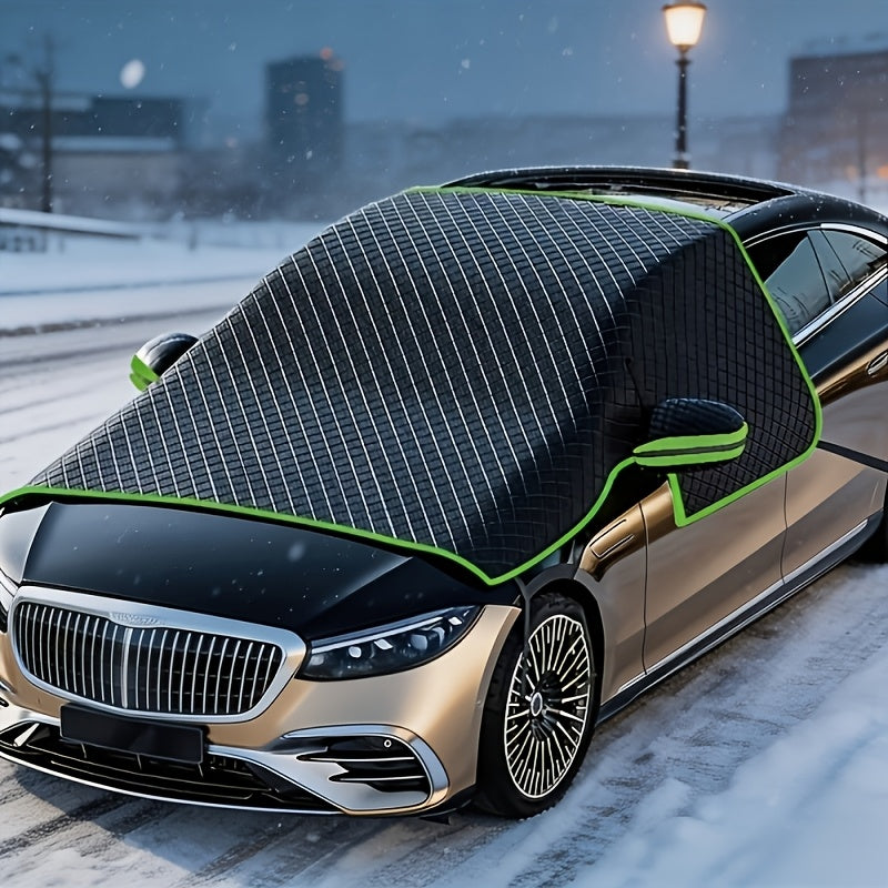 Car Windshield Snow Shroud, Anti-Freeze Anti-Frost Anti-Snow Sunshade Windshield Cover, with Reflective Strip and Rearview Mirror Ear Cup Style, Equipped with - product image 4
