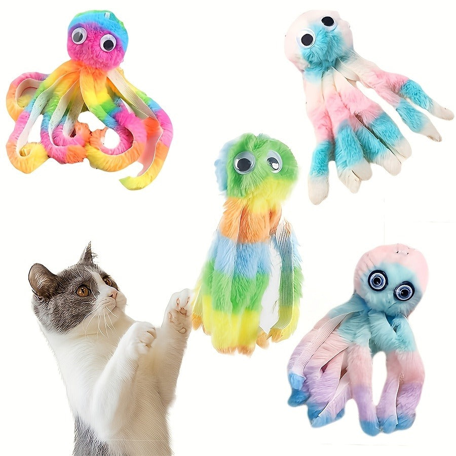 Cat Kick Toy Octopus 5-Pack – Cute Stuffed Chew & Kick Plush Toy for Indoor Cats, Teaser Wand Replacement Heads, Colorful Catnip-Style Interactive Cat Toy Set - product image 9