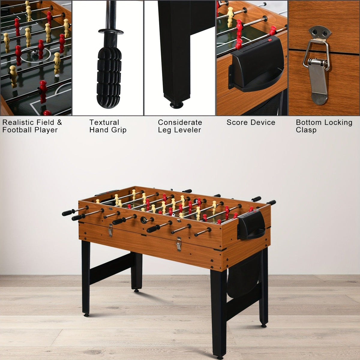 7-in-1 Multi Game Table Combo Set Foosball Hockey Ping Pong Billiards Chess for Home Game Room for Everyday Use - product image 6