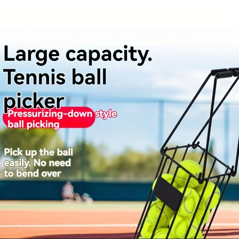 Tennis Ball Picker Up Tube | Stainless Steel Quick-Release Portable Ball Retriever for Tennis Pickleball Training, No-Bend Ball Collector Hopper for Court Home - product image 7