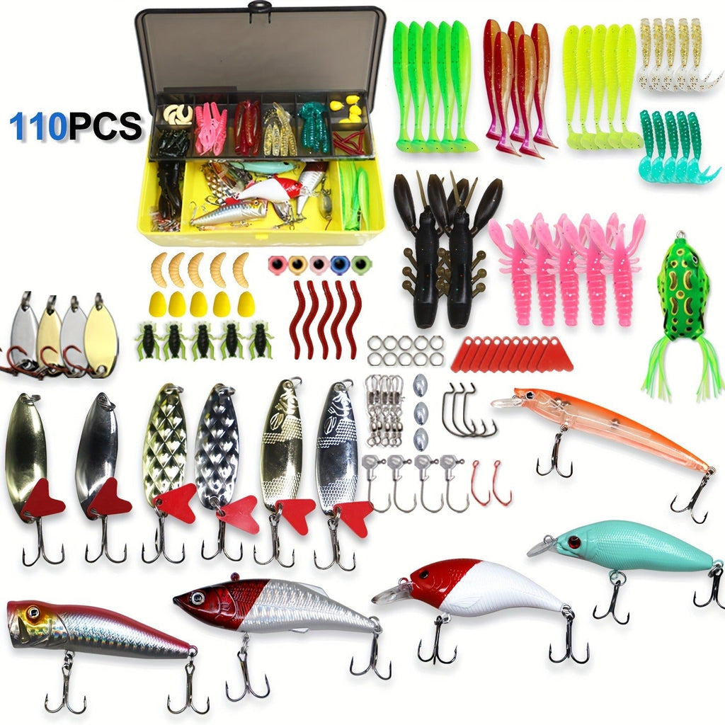 Mixed Plastic & Metal Baits, Hooks, Swivels & Jig Hooks (361 pcs) – Fishing Lures Kit with Tackle Box - product image 7
