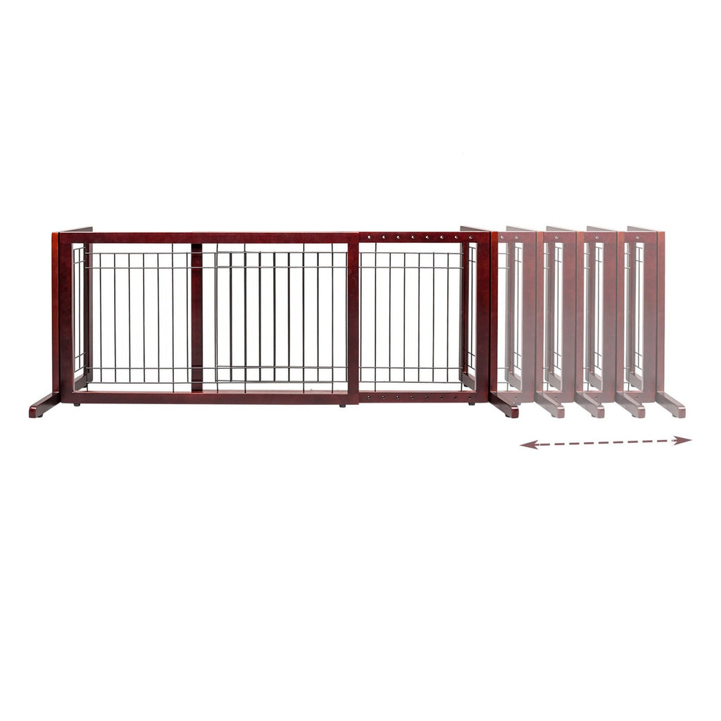 Freestanding Pet Gate for Dogs & Cats | Solid Wood Dog Gate for House, Adjustable 40" to 71" Wide, Indoor Dog Fence for Doorways Stairs Hallways, No-Drill - product image 13