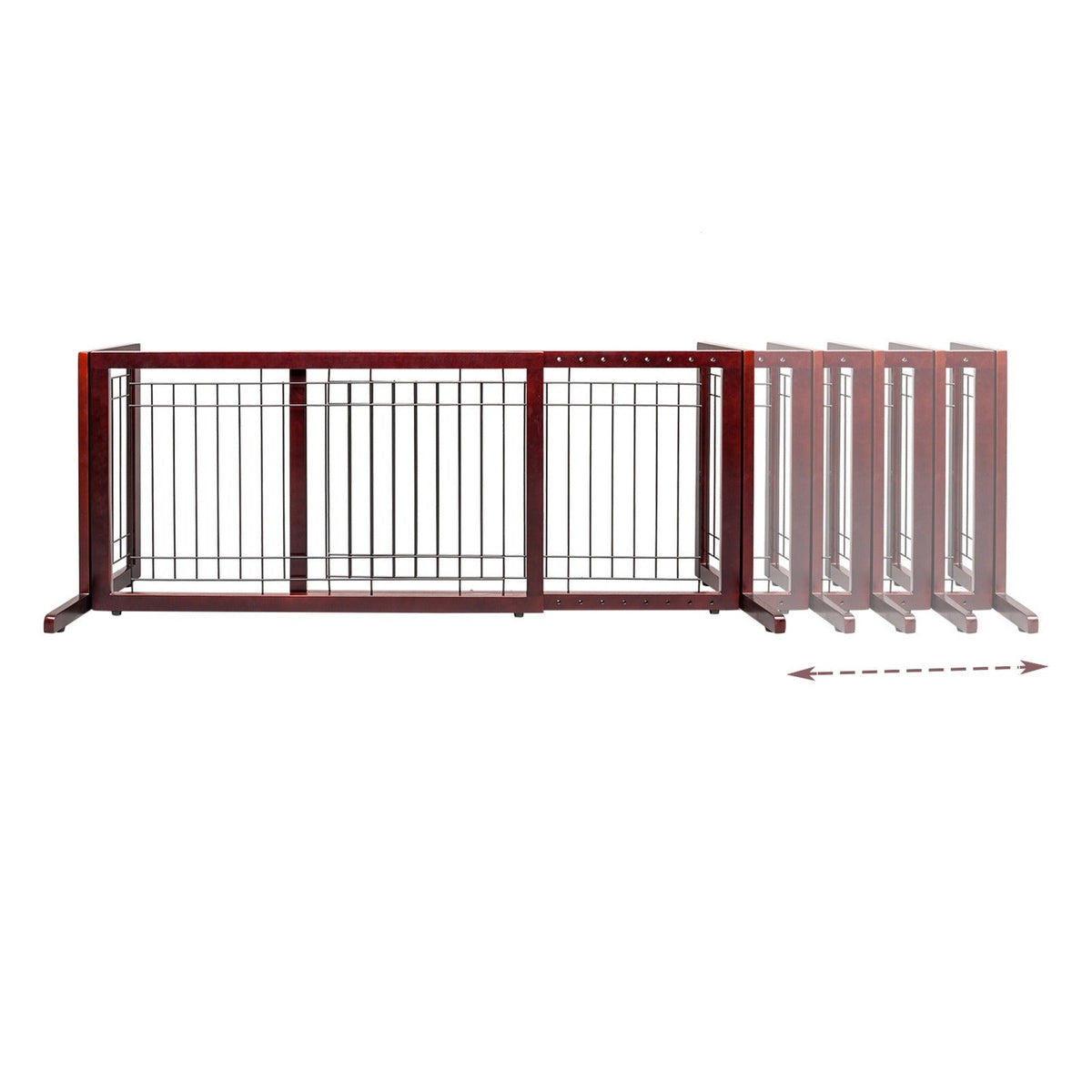 Freestanding Pet Gate for Dogs & Cats | Solid Wood Dog Gate for House, Adjustable 40" to 71" Wide, Indoor Dog Fence for Doorways Stairs Hallways, No-Drill - product image 13
