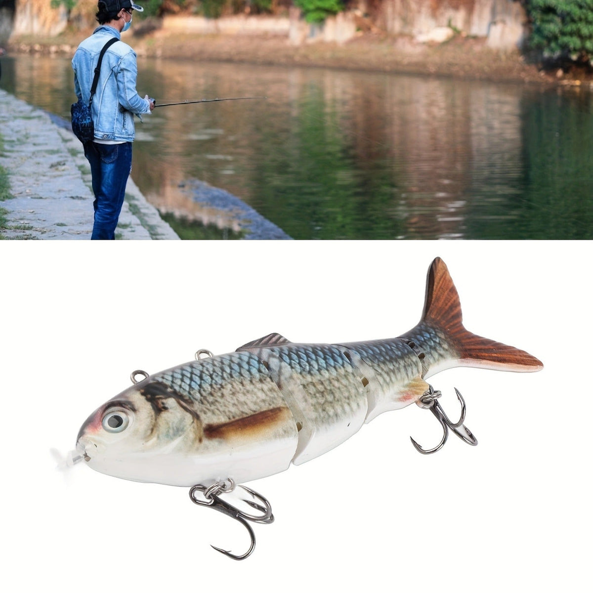 Multi-Jointed Wobbler Swimming Fishing Bait, Realistic Robot Fish Lure for Bass Pike Perch, Ice Fishing & Winter Fishing Gift for Men – Electric Robotic - product image 8