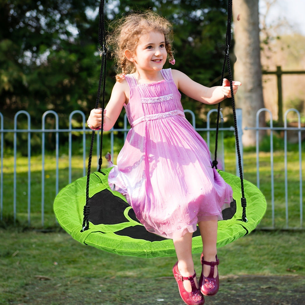 Kids Disc Swing 40 Inch | Anti-Slip Tree Swing with Adjustable Straps Powder Coated Frame Indoor Outdoor Play