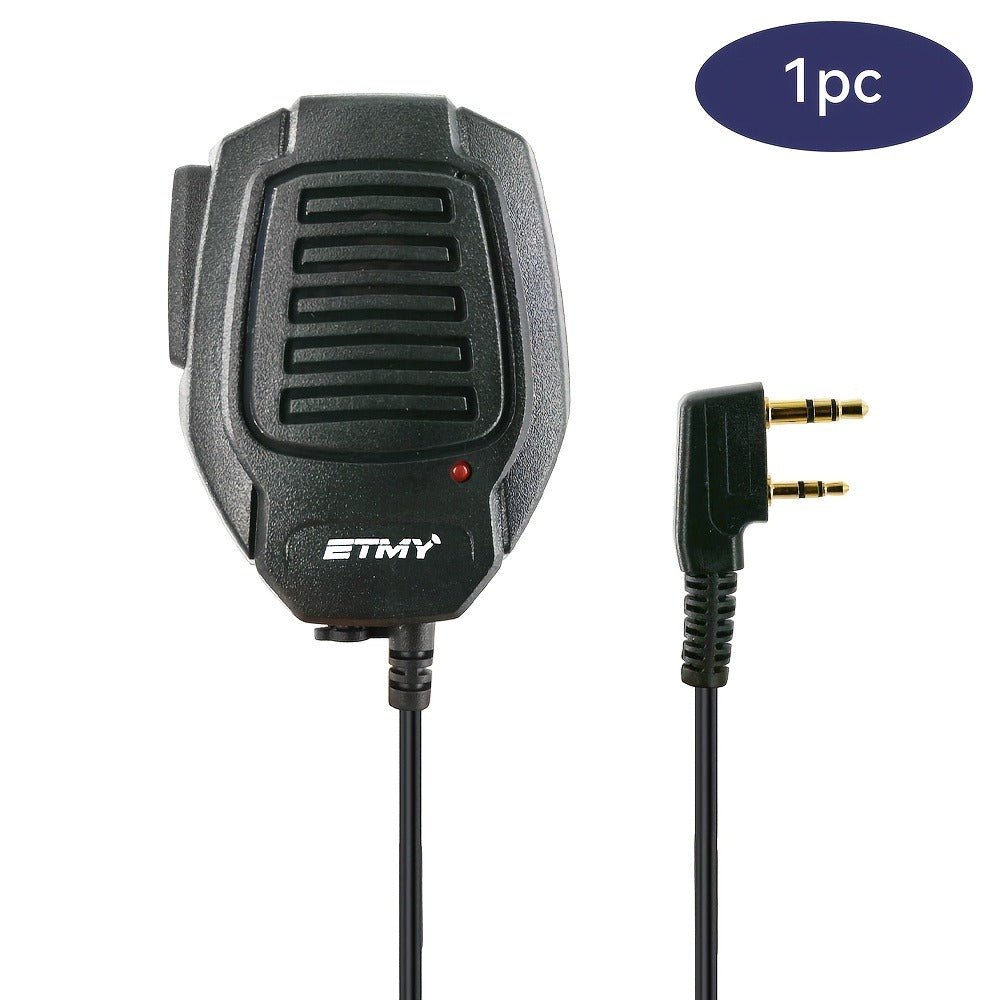 Coiled Cable, 360° Rotating Clip – Walkie Talkie Speaker Mic 3.5mm Jack for Baofeng BF-888S UV-5R & Kenwood TK Series - product image