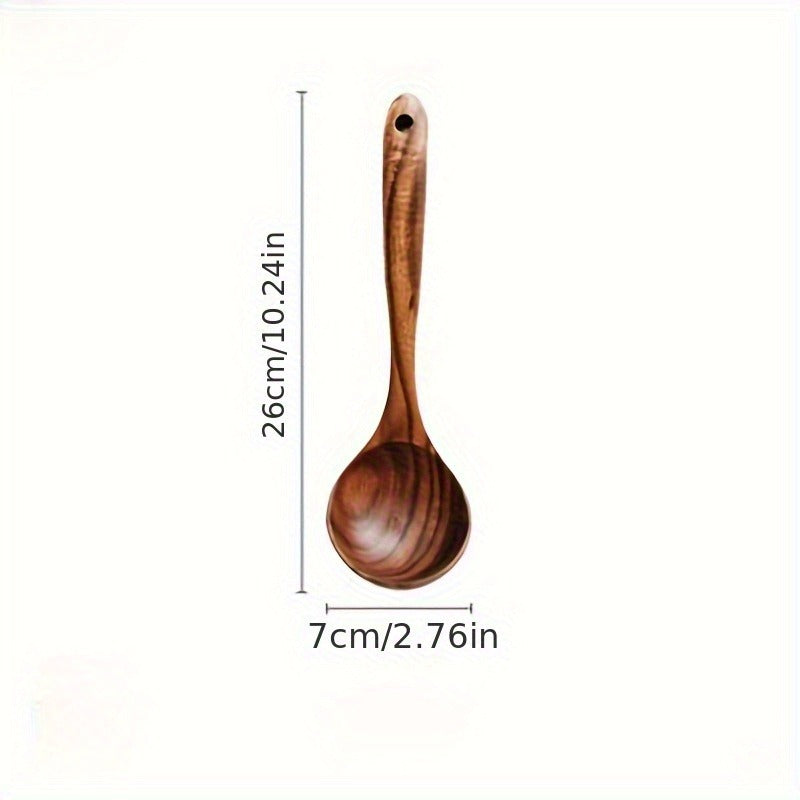 Teak Wood Kitchen Utensil Set 3 Piece Solid Wood Cooking Spoon Rice Spoon High Temperature Resistant Non-Stick Pan Safe Wooden Cooking Utensils Polished Finish - product image 10