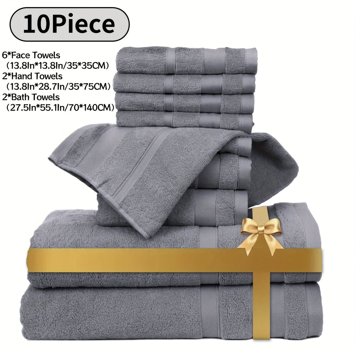 100% Pure Cotton Large Bath Towels for Women & Men, Highly Absorbent Quick Dry Spa Hotel Quality Towels for Bathroom, Bedroom, Gym, Pool & Travel, Soft Fluffy Luxury Towel Sets | Cotton Bath Towel Set 6/10 Piece