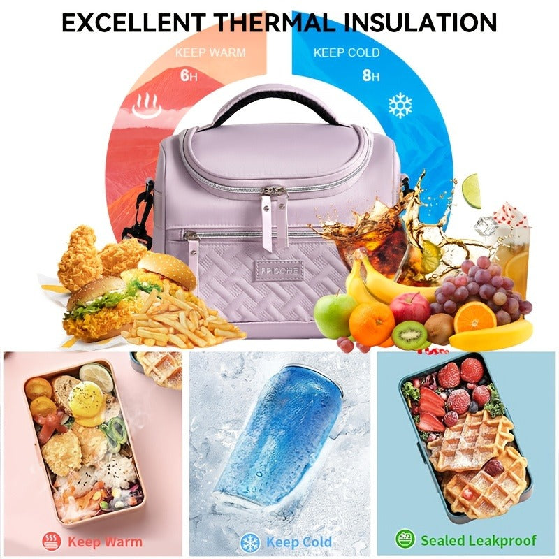 Insulated Lunch Bag Cooler Tote with Padded Shoulder Strap Leakproof Washable Polyester Meal Prep Bag for Work Picnic School Outdoor Activities Men Women for - product image 9