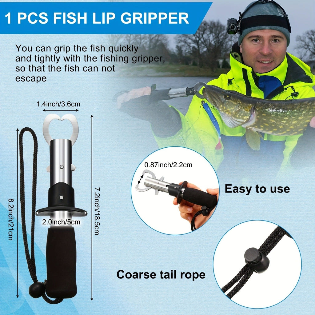 Fishing Tool Set 6pcs | Pliers, Fish Lip Gripper, Scale, Hook Remover, Saltwater & Freshwater Tackle Accessories Kit for Anglers, Sturdy Polycarbonate - product image 7
