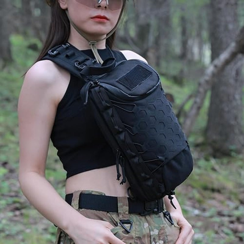Large Capacity Tactical Chest Pack, Waterproof Nylon EDC Crossbody Bag for Hiking, Cycling, Fishing & Camping, Multi-Compartment, Adjustable Strap | MOLLE - product image 8