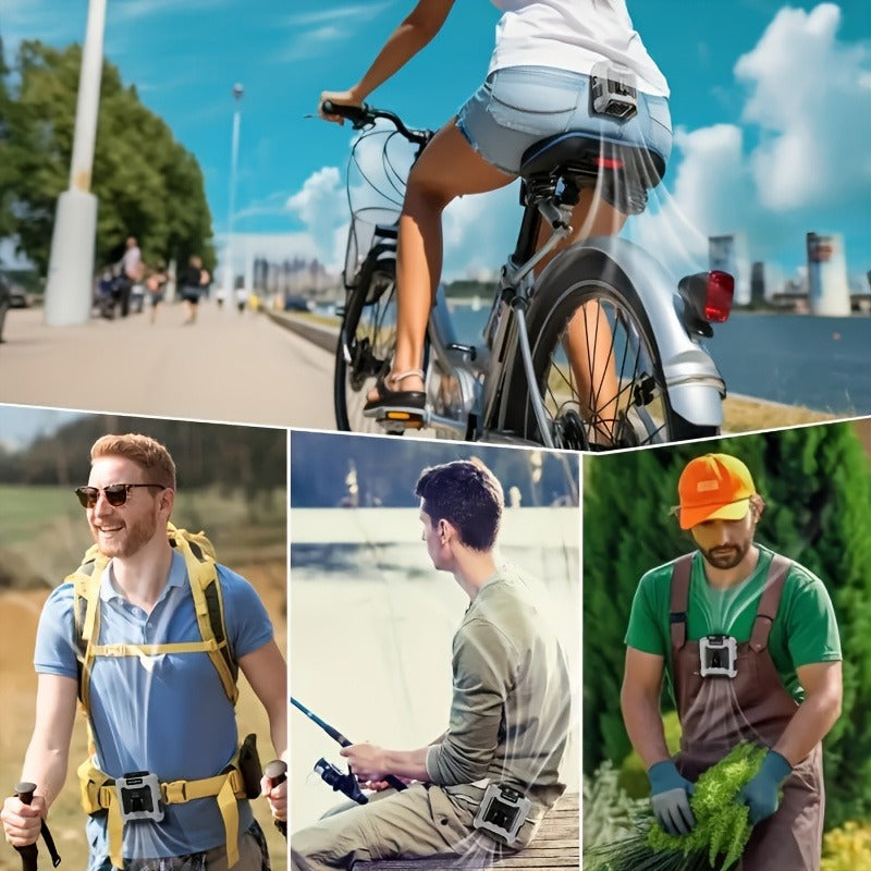 Wearable Neck Fan Rechargeable 10000mAh | 5-in-1 Carry-along USB Fan 22000RPM Brushless Motor | LED Power Indicator | 5 Wind Speeds | Built-in Flashlight - product image 10