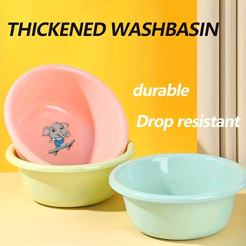 Plastic Wash Basin 12 Quart Stackable Round Tub | Portable Household Washing Bowl for Kitchen, Camping, Face Washing, Fruit & Vegetable Cleaning, Dish Washing & Bottle Rinsing, 4 Colors, Small to Oversized