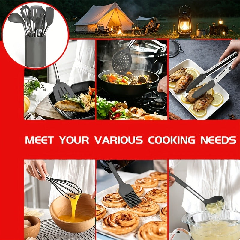 Silicone Kitchen Utensils Set 25pcs Nonstick Cooking Utensils with Stainless Steel Handle Food-Grade Silicone Spatulas Spoons Tongs Complete Kitchen Tool Set - product image 9