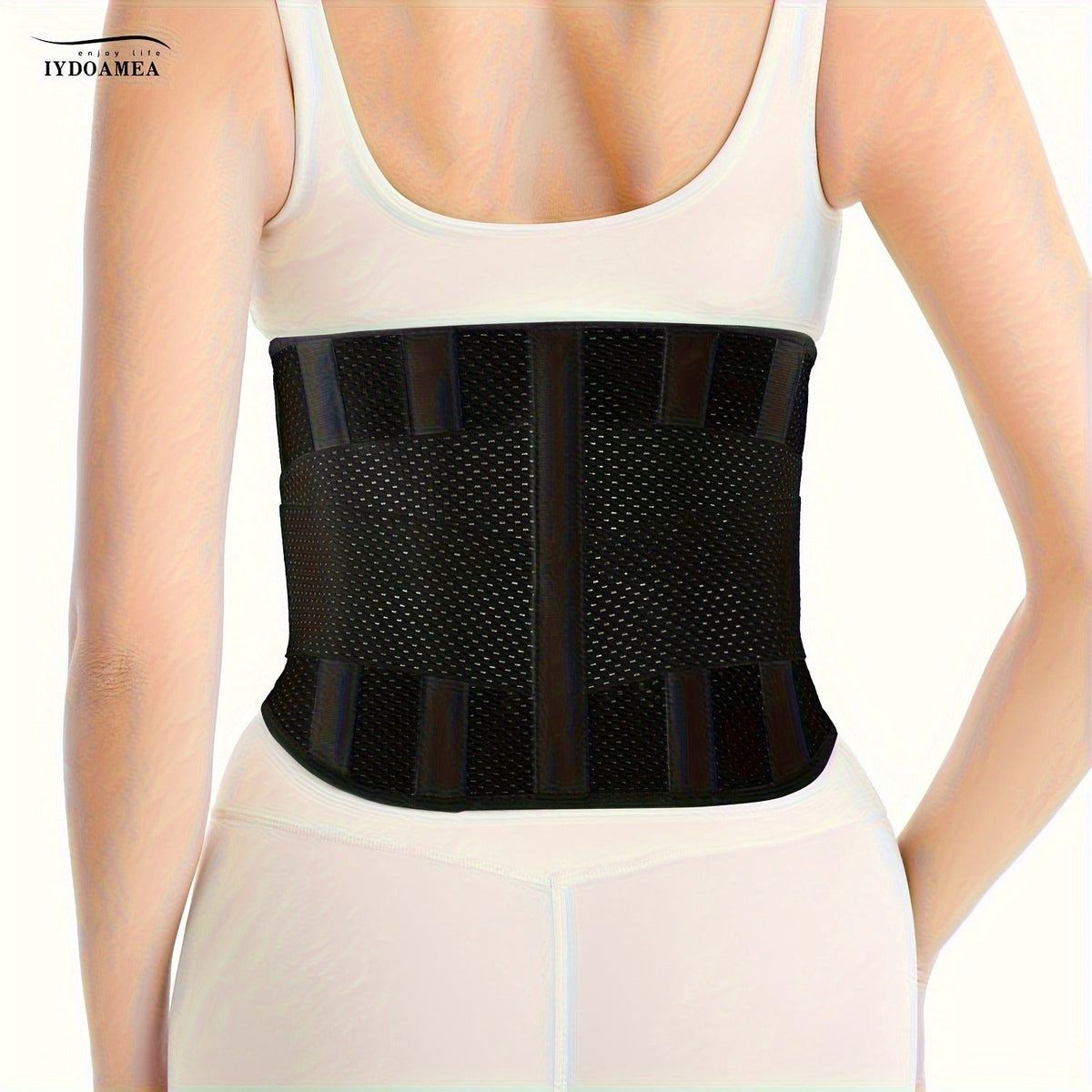 Breathable Back Brace Air Mesh with 4 Steel Plates & 2 Spring Stays – Anti-Skid Adjustable Lumbar Support Belt for Work, Men Women, S – XXL in 3 Colors