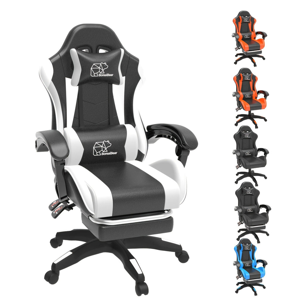 Ergonomic Reclining Computer Chair 360° Swivel Adjustable Height – Gaming Chair with Footrest & Lumbar Support