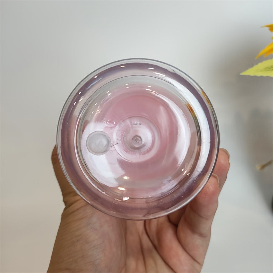 Clear Plastic Snow Globe Tumblers 16oz Double Wall Bulk Set 25 or 50 Cups Pre-Drilled Hole Colored Lid Straw for Iced Coffee Boba Soda Party DIY Customization - product image 11