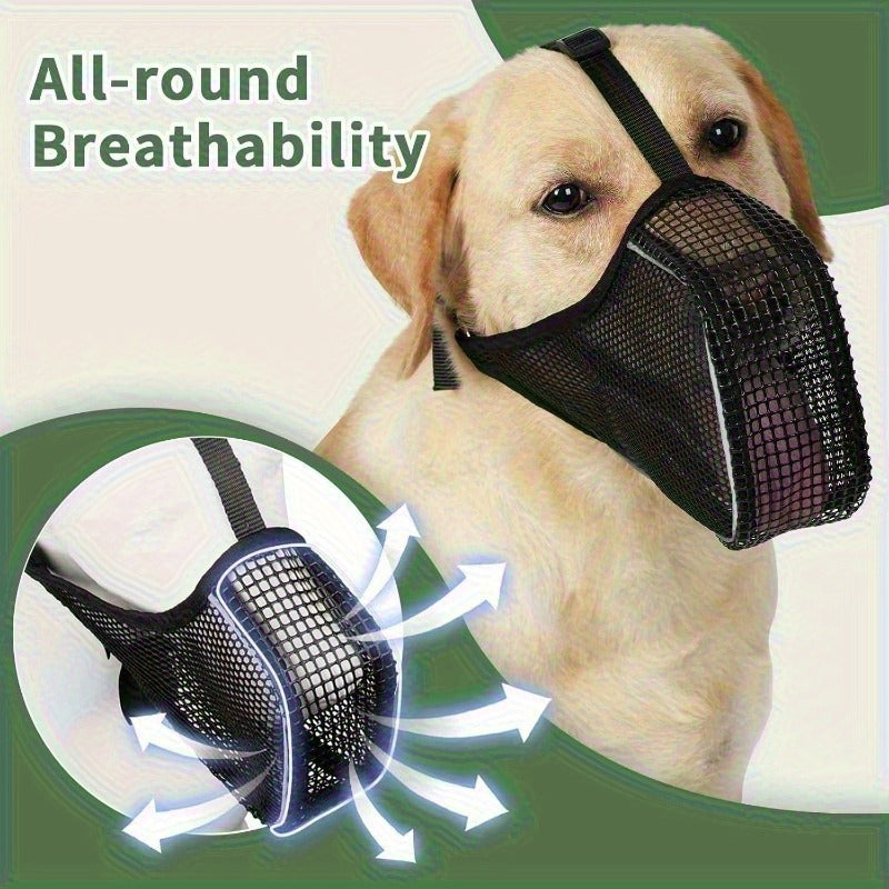 Dog Muzzle Reflective Mesh 2 Pack Anti-Bite Full Coverage with Adjustable Straps – Sizes M L XL XXL – Soft Breathable Polyester Dog Mask for Grooming Vet - product image 10