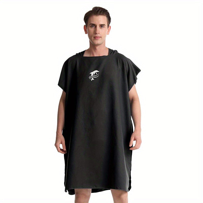 Quick-Dry Surf Poncho Towel Robe | Microfiber Beach Wrap with Shark Graphic, Super Absorbent Changing Robe for Swimming, Surfing & Travel, One Size Fits All, Machine Washable