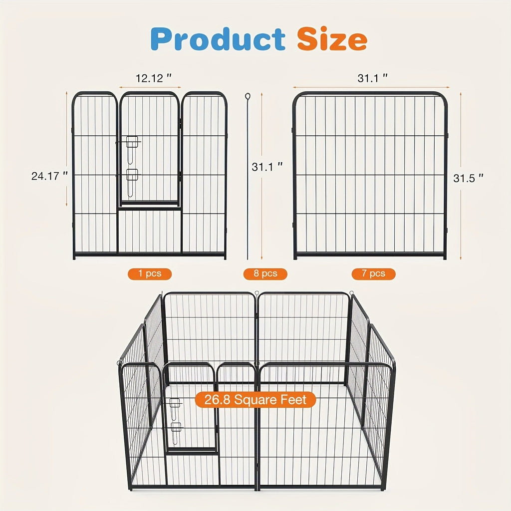 24 32 40 Inch Height Options for Small Medium Large Dogs & Puppies Sturdy Portable Enclosure – Pet Playpen Exercise Pen for Dogs 8 or 16 Panel Modular Indoor - product image 14