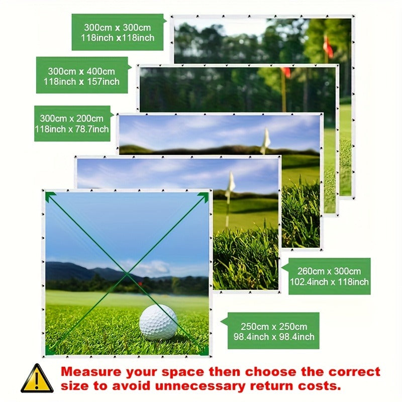 Ultra-Quiet 3D Golf Simulator Projector Screen, Wear-Resistant, Indoor Golf Training, 3 Sizes | Golf Impact Screen 4K UHD - product image 10
