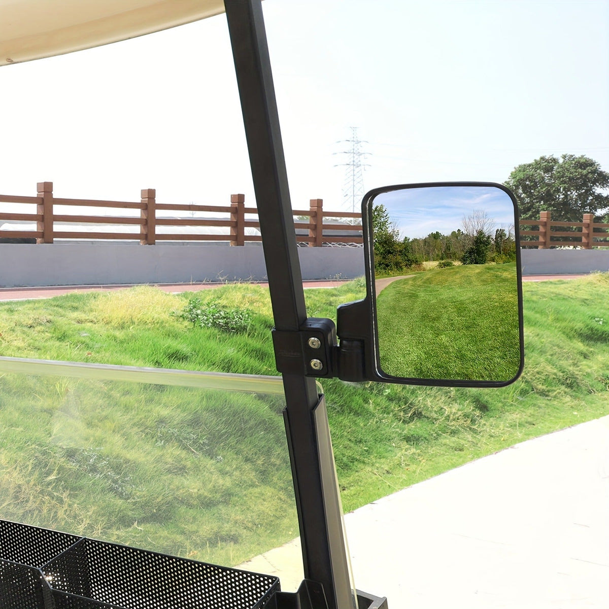 Convex Golf Cart Side Rear View Mirror for EZGO Club Car Yamaha G29 Square Frame | No Drilling Hassle-free Install Wide Angle Blind Spot Mirror - product image 8
