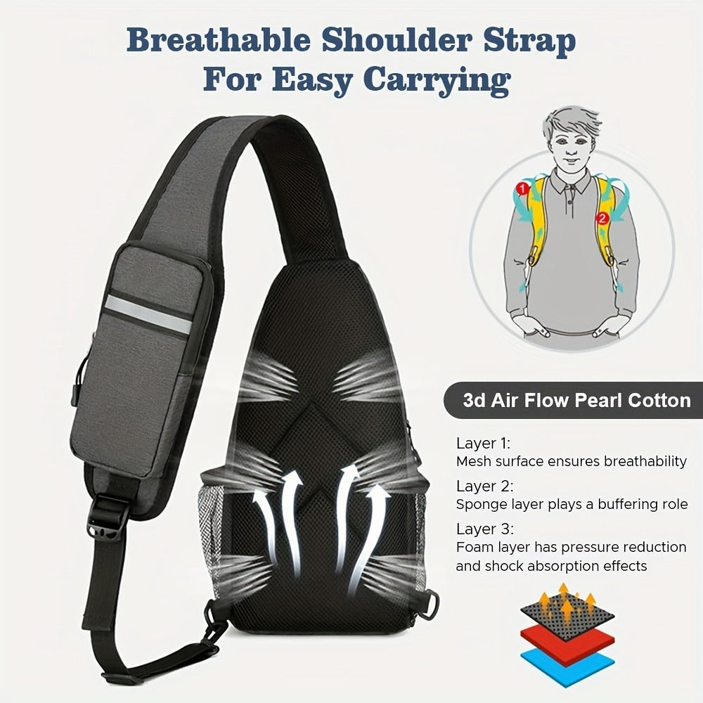 Crossbody Bag for Women & Men, Large Capacity Single Shoulder Bag with Zipper, Featherlight Multi-Pocket Design, Casual Sling Bag for Travel, Hiking, Work - product image 21