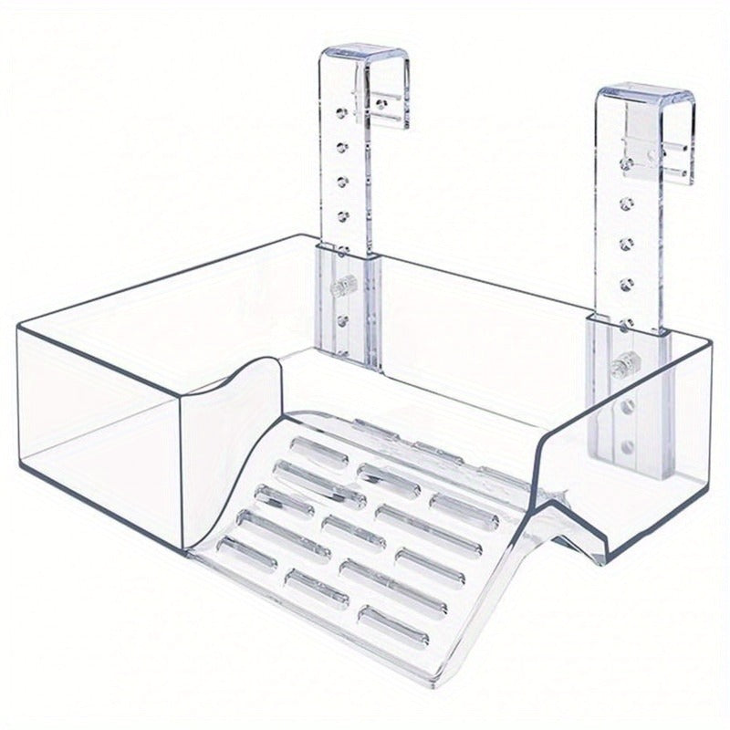 Turtle Basking Platform Acrylic Floating Island | Adjustable Height Climbing Dock with Integrated Ladder | Transparent Perforated Design, Non-Toxic, S/M/L - product image 5