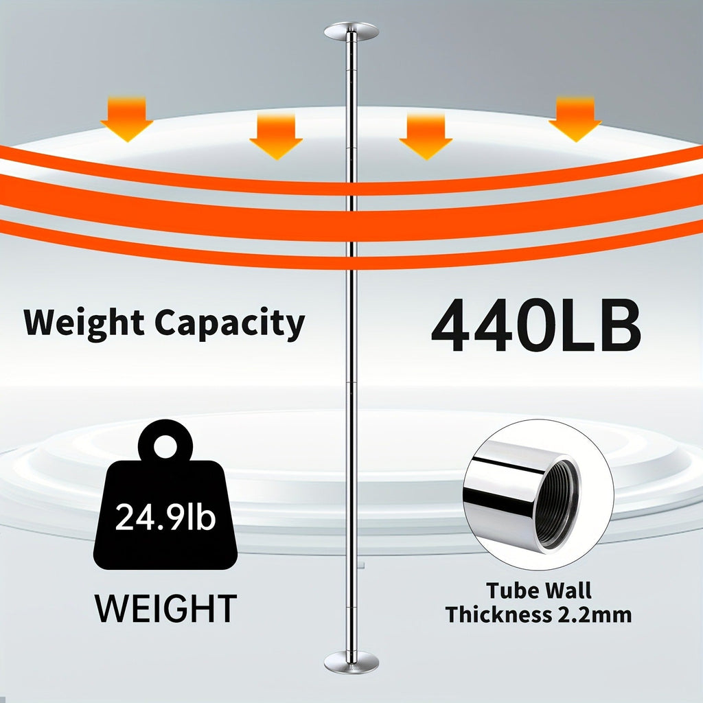 Spinning & Static Modes, Height Adjustable, Portable for Home Studio Club – Professional Dance Pole 45mm - product image 9