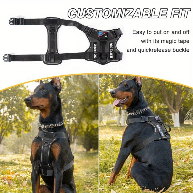 Reflective No-Pull Dog Harness with Patches – Adjustable Soft Mesh Vest Harness for Small, Medium & Large Dogs – S, M, L, XL - product image 9